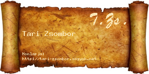 Tari Zsombor névjegykártya